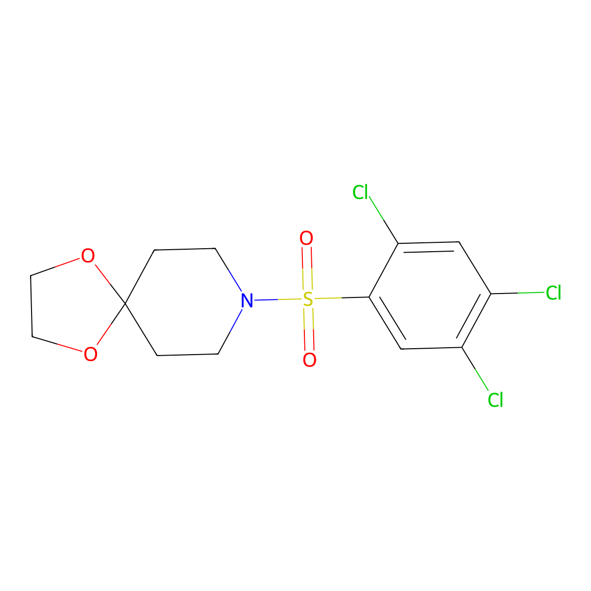 8-[(2,4,5-Trichlorophenyl)sulfonyl]-1,4-dioxa-8-azaspiro[4.5]decane molecular structure, CAS 669709-50-6