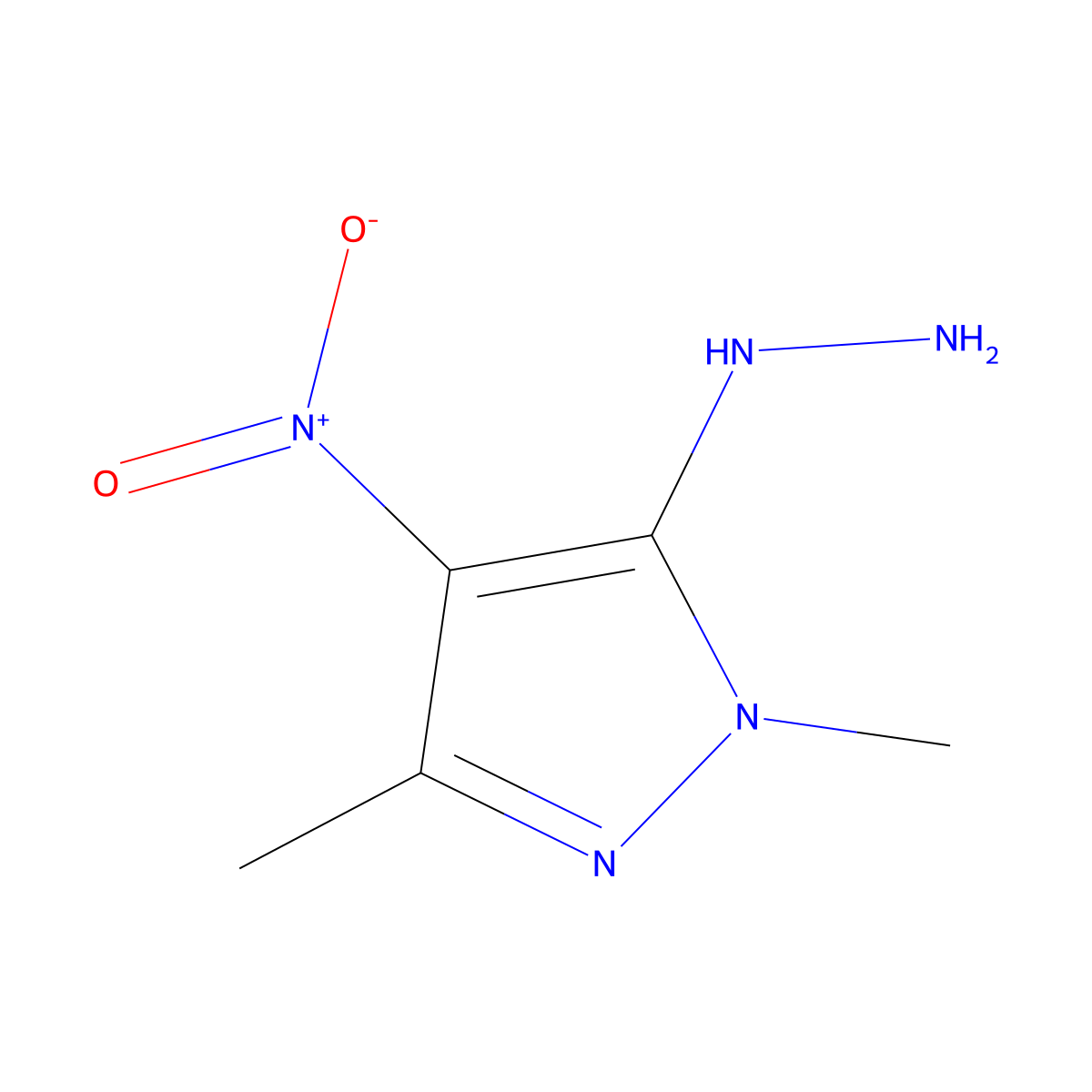 5-Hydrazino-1,3-dimethyl-4-nitro-1H-pyrazole molecular structure, CAS 66971-55-9