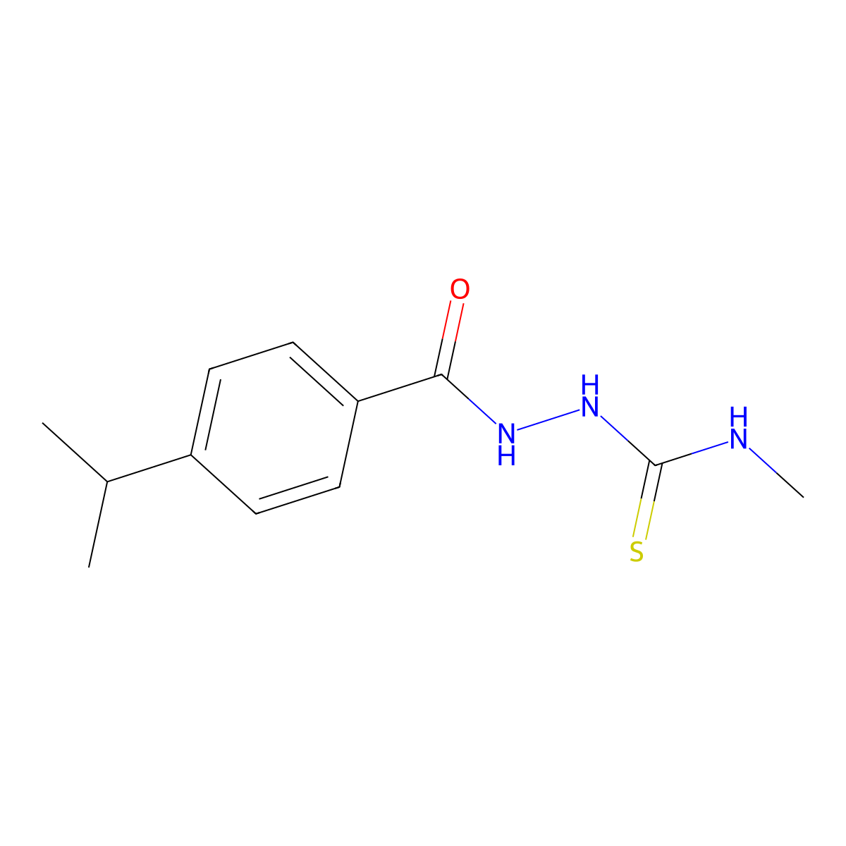 N-methyl-2-{[4-(propan-2-yl)phenyl]carbonyl}hydrazinecarbothioamide molecular structure, CAS 669710-83-2