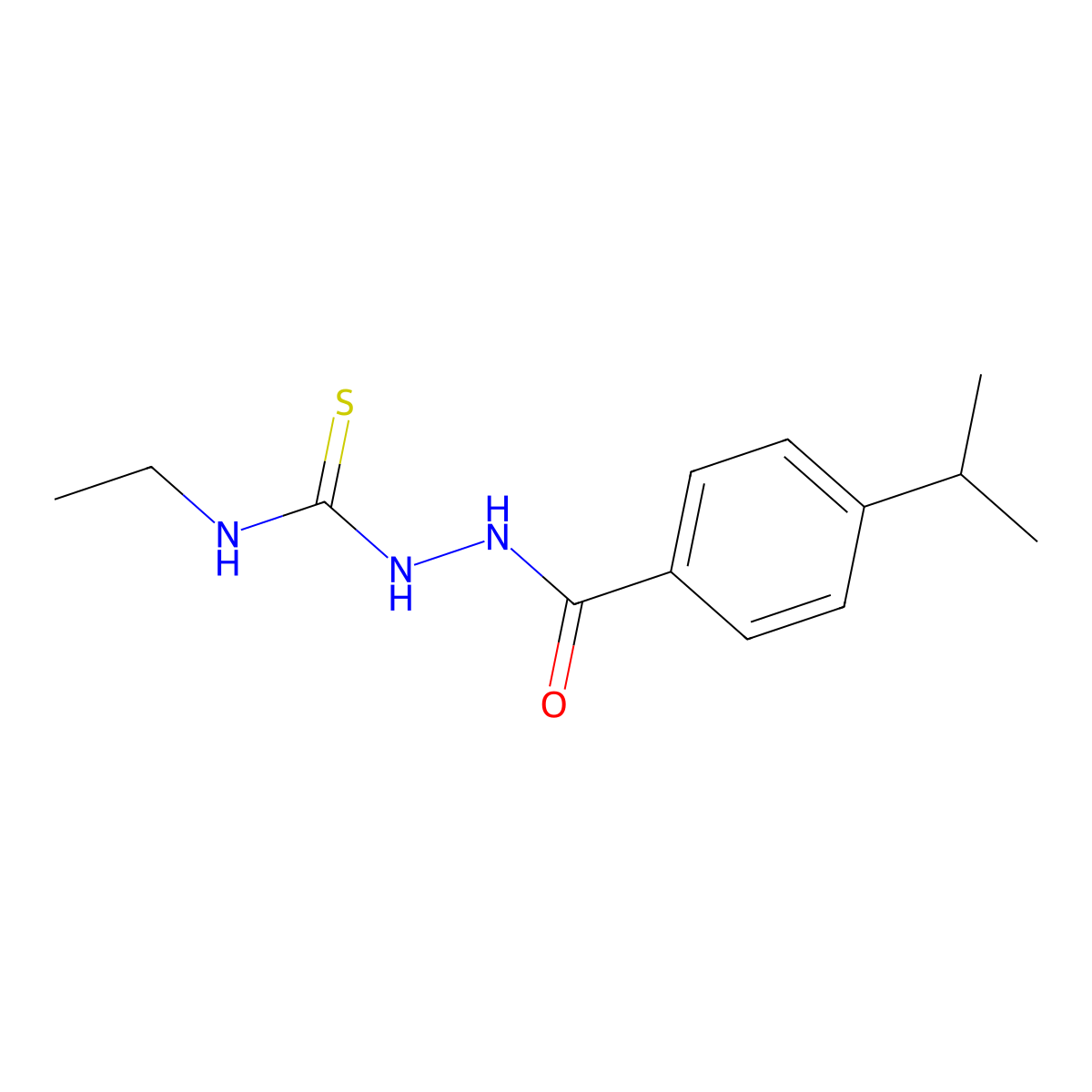 N-ethyl-2-{[4-(propan-2-yl)phenyl]carbonyl}hydrazinecarbothioamide molecular structure, CAS 669710-89-8