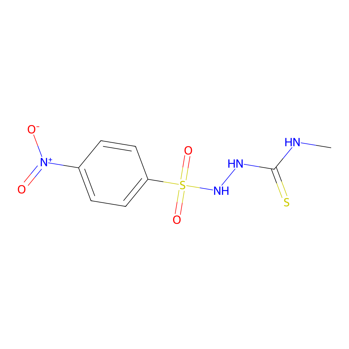 N-methyl-2-[(4-nitrophenyl)sulfonyl]hydrazinecarbothioamide molecular structure, CAS 669711-00-6