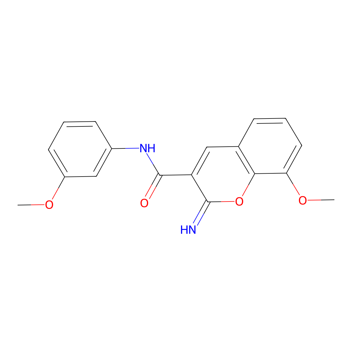 2-imino-8-methoxy-N-(3-methoxyphenyl)-2H-chromene-3-carboxamide molecular structure, CAS 669711-21-1