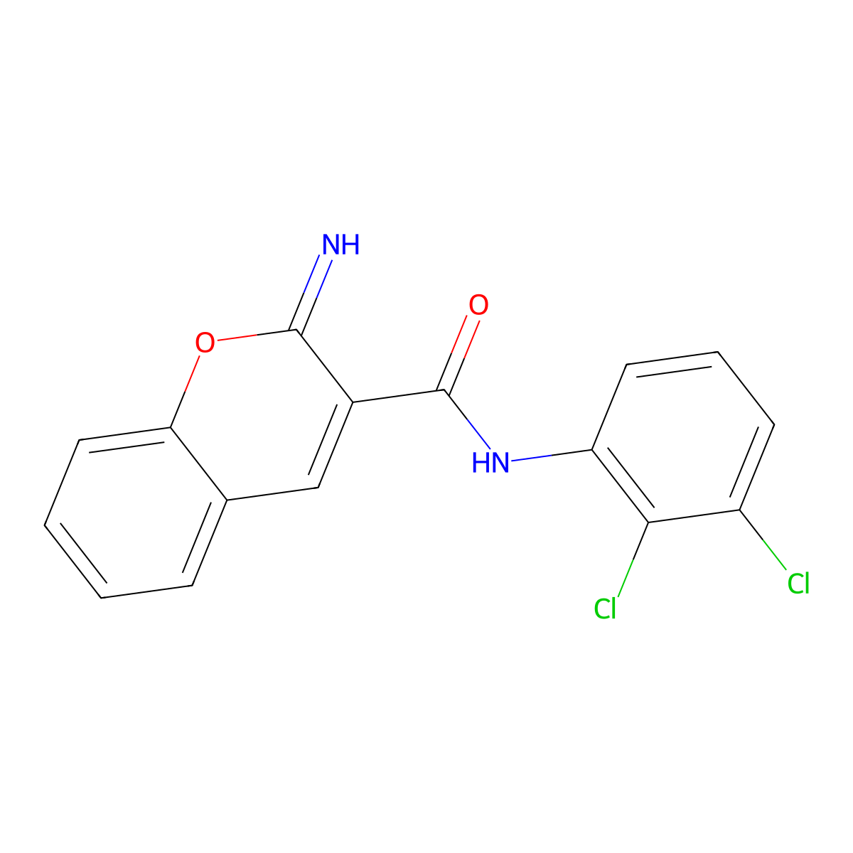 N-(2,3-dichlorophenyl)-2-imino-2H-chromene-3-carboxamide molecular structure, CAS 669711-30-2
