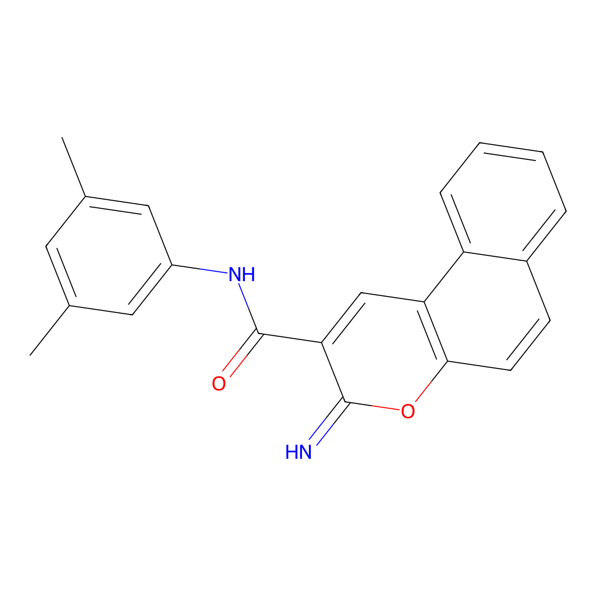 N-(3,5-dimethylphenyl)-3-imino-3H-benzo[f]chromene-2-carboxamide molecular structure, CAS 669711-37-9