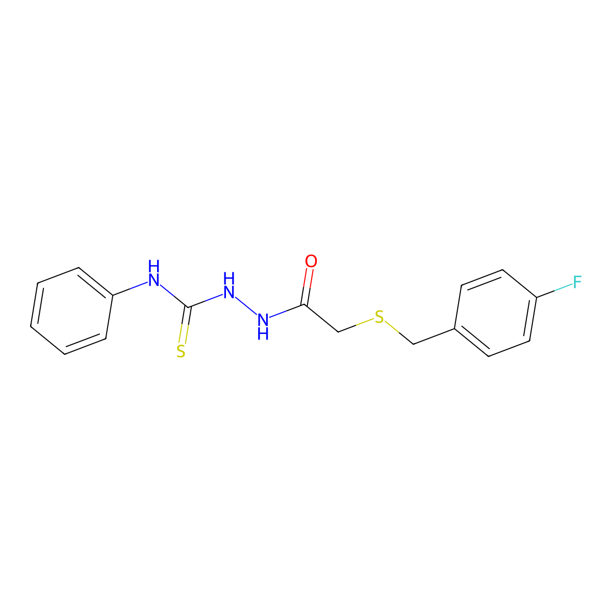 2-{[(4-fluorobenzyl)sulfanyl]acetyl}-N-phenylhydrazinecarbothioamide molecular structure, CAS 669711-46-0
