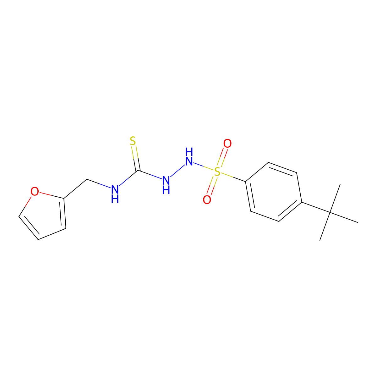 2-[(4-tert-butylphenyl)sulfonyl]-N-(furan-2-ylmethyl)hydrazinecarbothioamide molecular structure, CAS 669711-65-3