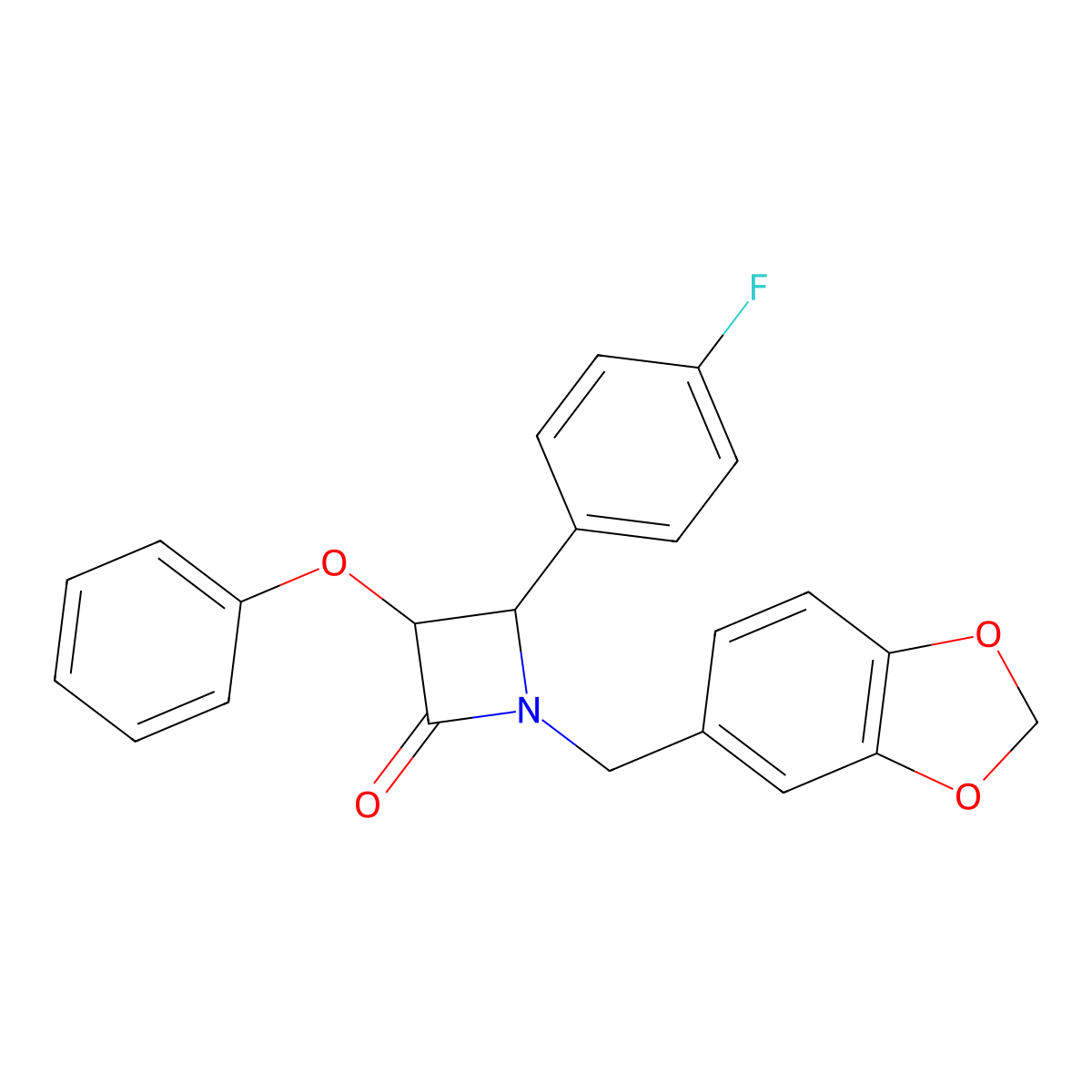 1-(1,3-Benzodioxol-5-ylmethyl)-4-(4-fluorophenyl)-3-phenoxyazetidin-2-one molecular structure, CAS 669712-09-8