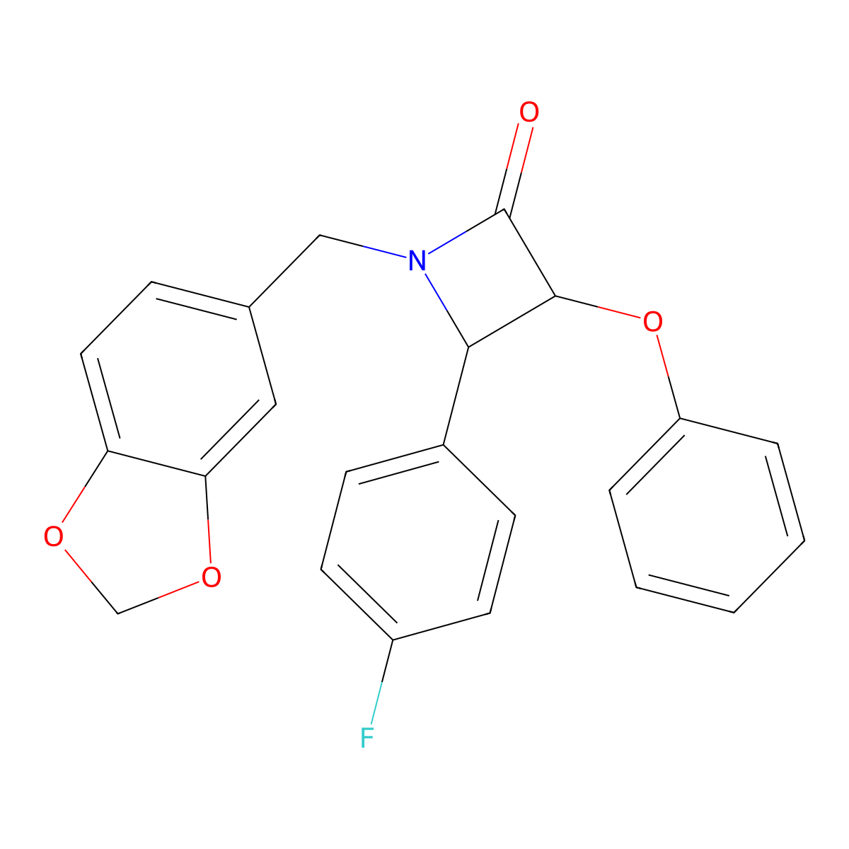 1-(1,3-Benzodioxol-5-ylmethyl)-4-(4-fluorophenyl)-3-phenoxyazetidin-2-one molecular structure, CAS 669712-09-8