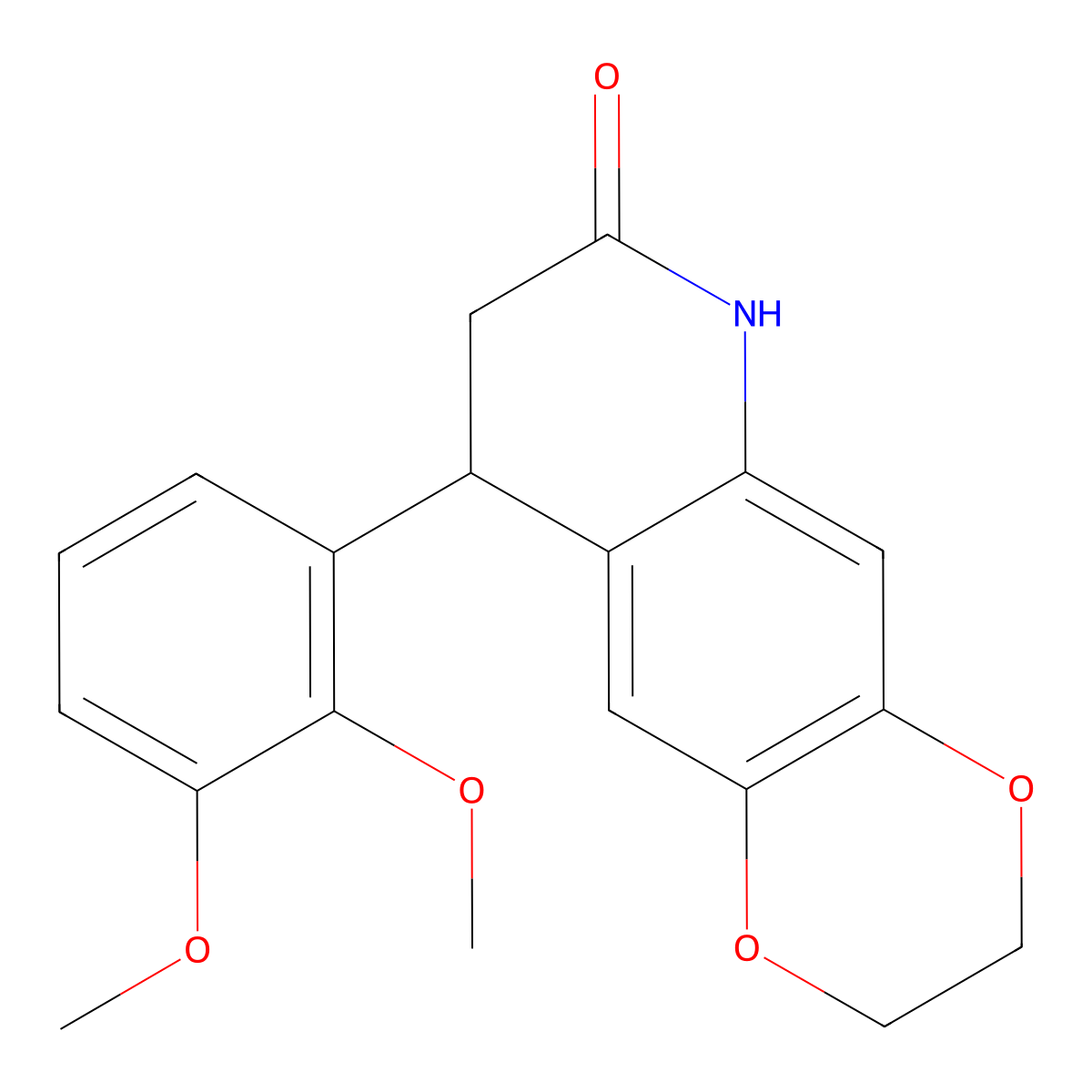 9-(2,3-dimethoxyphenyl)-3,6,8,9-tetrahydro-2H-[1,4]dioxino[2,3-g]quinolin-7-one molecular structure, CAS 669712-55-4