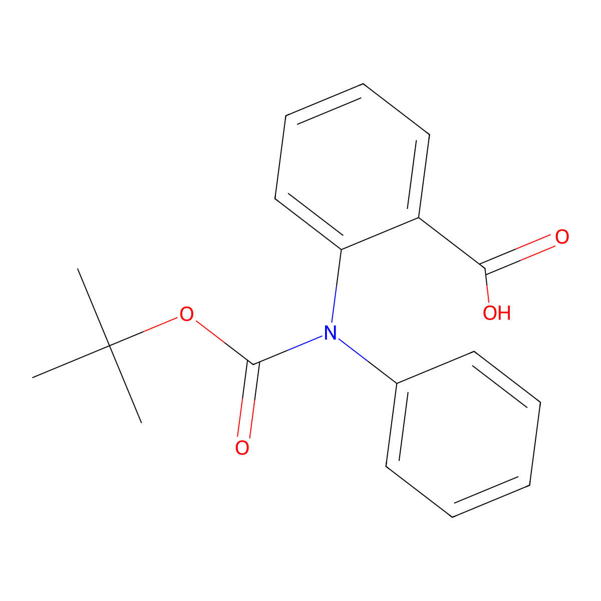 2-(tert-Butoxycarbonyl-phenyl-amino)-benzoic acid molecular structure, CAS 669713-65-9