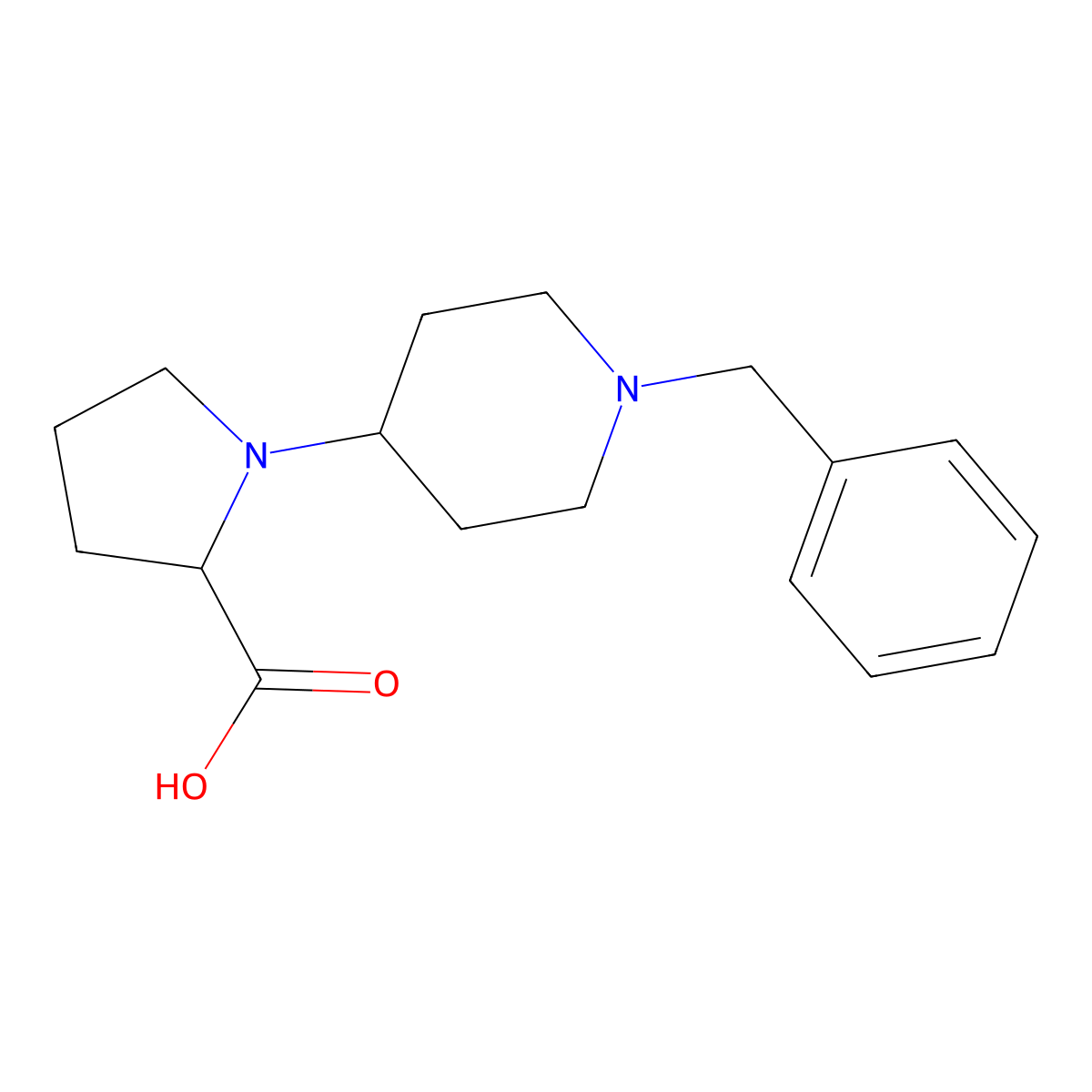 (S)-1-(1-Benzylpiperidin-4-yl)-pyrrolidine-2-carboxylic acid molecular structure, CAS 669713-67-1