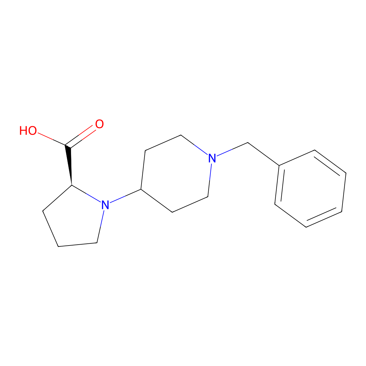 (S)-1-(1-Benzylpiperidin-4-yl)-pyrrolidine-2-carboxylic acid molecular structure, CAS 669713-67-1