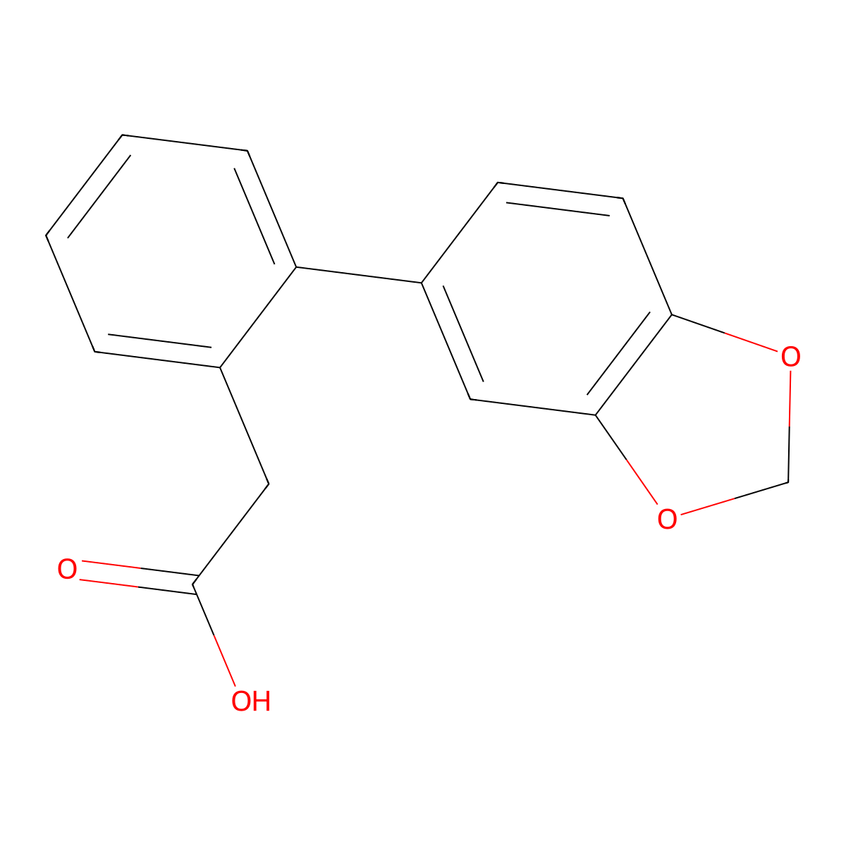 2-(2-(Benzo[d][1,3]dioxol-5-yl)phenyl)acetic acid molecular structure, CAS 669713-74-0