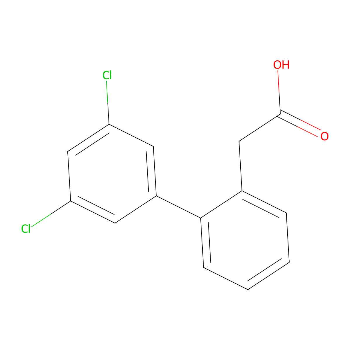 (3',5'-Dichloro-biphenyl-2-yl)-acetic acid molecular structure, CAS 669713-79-5