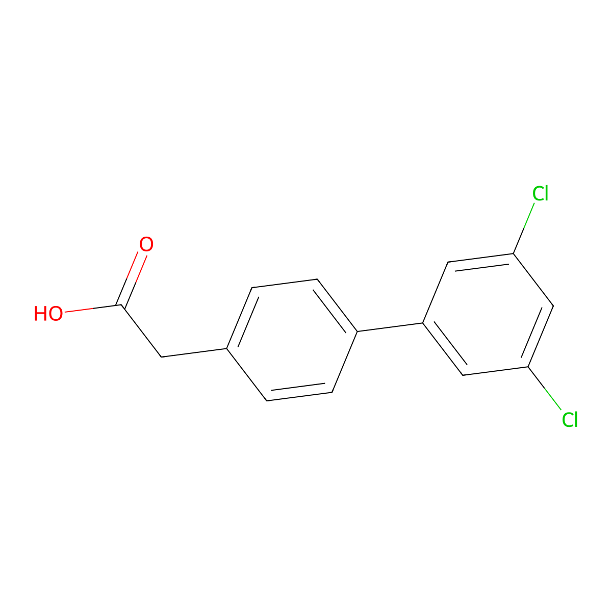 2-(3',5'-Dichloro-[1,1'-biphenyl]-4-yl)acetic acid molecular structure, CAS 669713-81-9