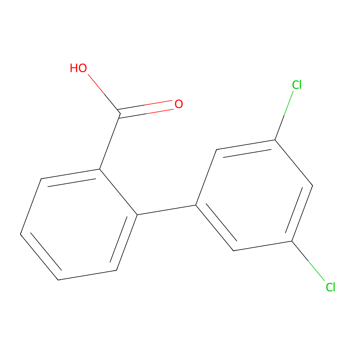 3',5'-Dichloro-[1,1'-biphenyl]-2-carboxylic acid molecular structure, CAS 669713-82-0