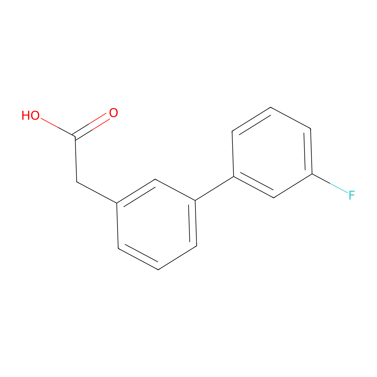 (3'-Fluoro-biphenyl-3-yl)-acetic acid molecular structure, CAS 669713-86-4