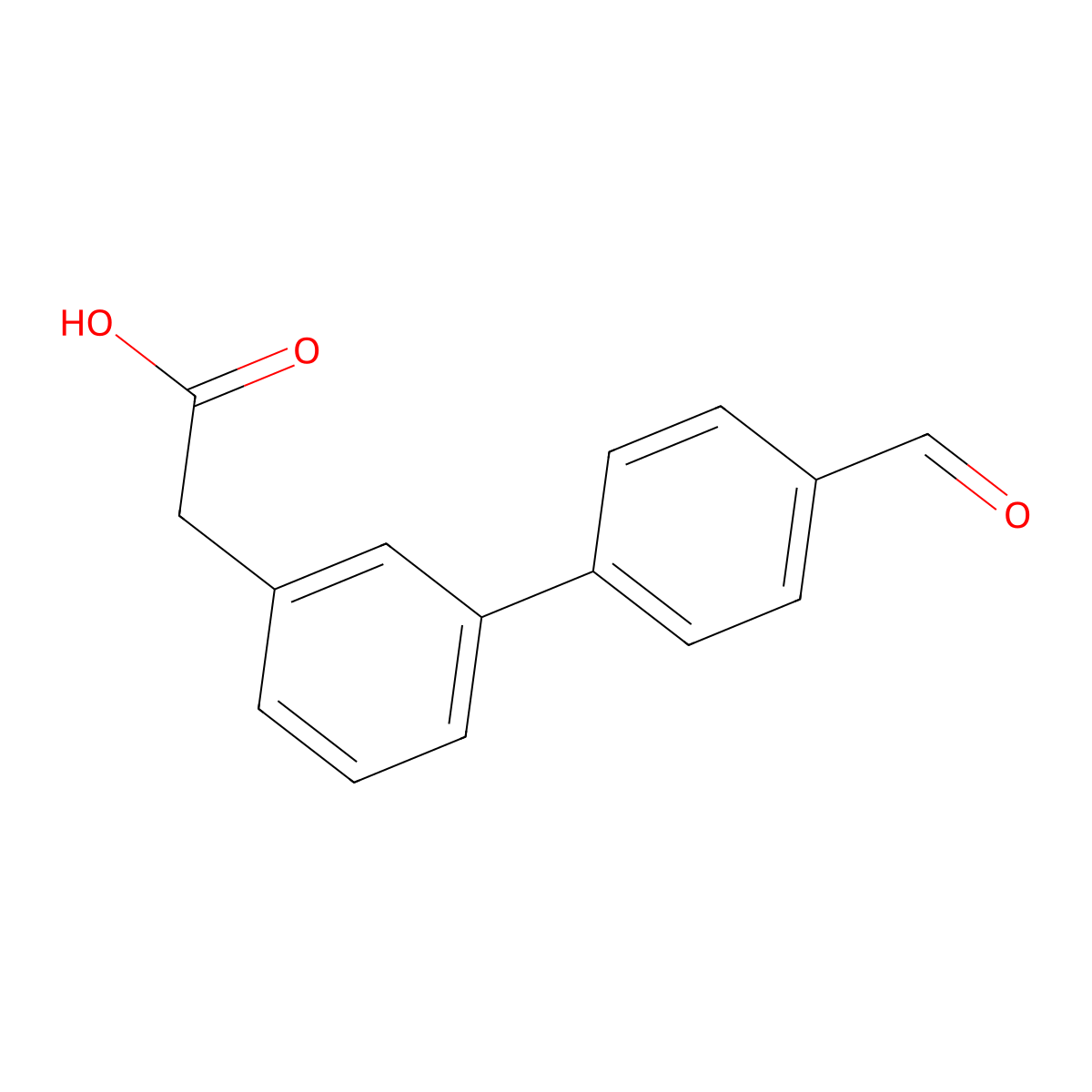 2-(3-(4-Formylphenyl)phenyl)acetic acid molecular structure, CAS 669713-89-7