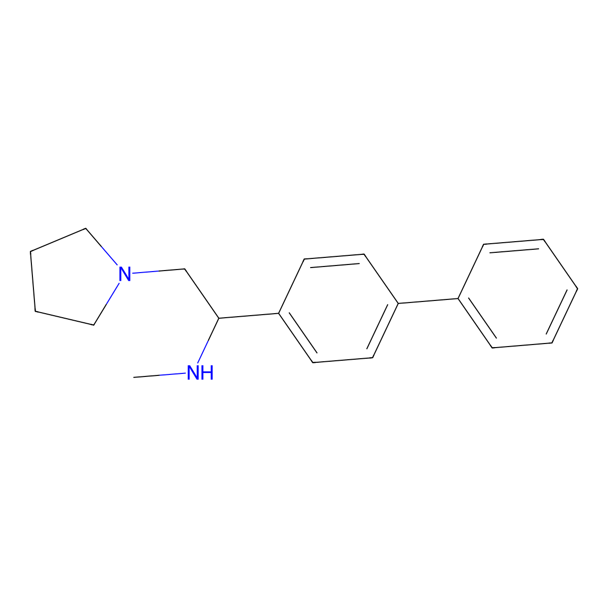 (1-Biphenyl-4-yl-2-pyrrolidin-1-yl-ethyl)-methyl-amine molecular structure, CAS 669713-91-1