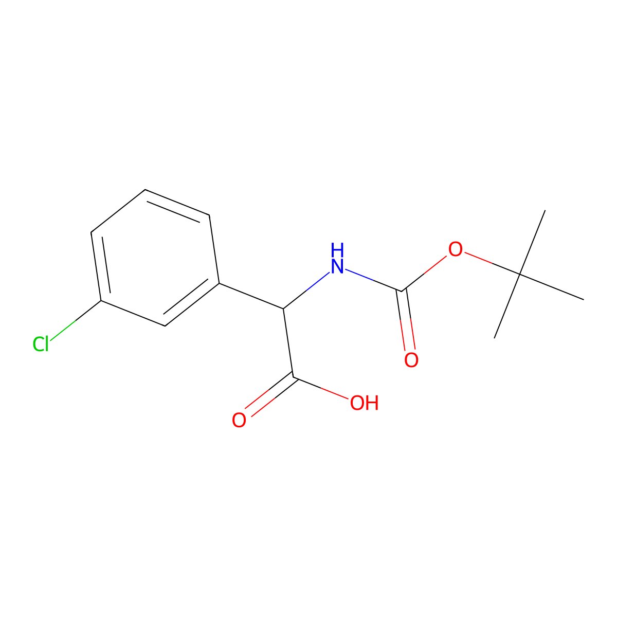 2-{[(Tert-butoxy)carbonyl]amino}-2-(3-chlorophenyl)acetic acid molecular structure, CAS 669713-92-2