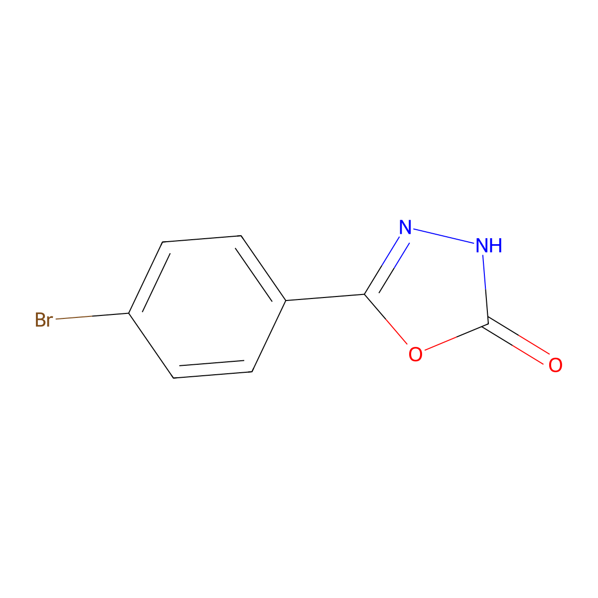 5-(4-Bromophenyl)-1,3,4-oxadiazol-2(3H)-one molecular structure, CAS 669715-28-0