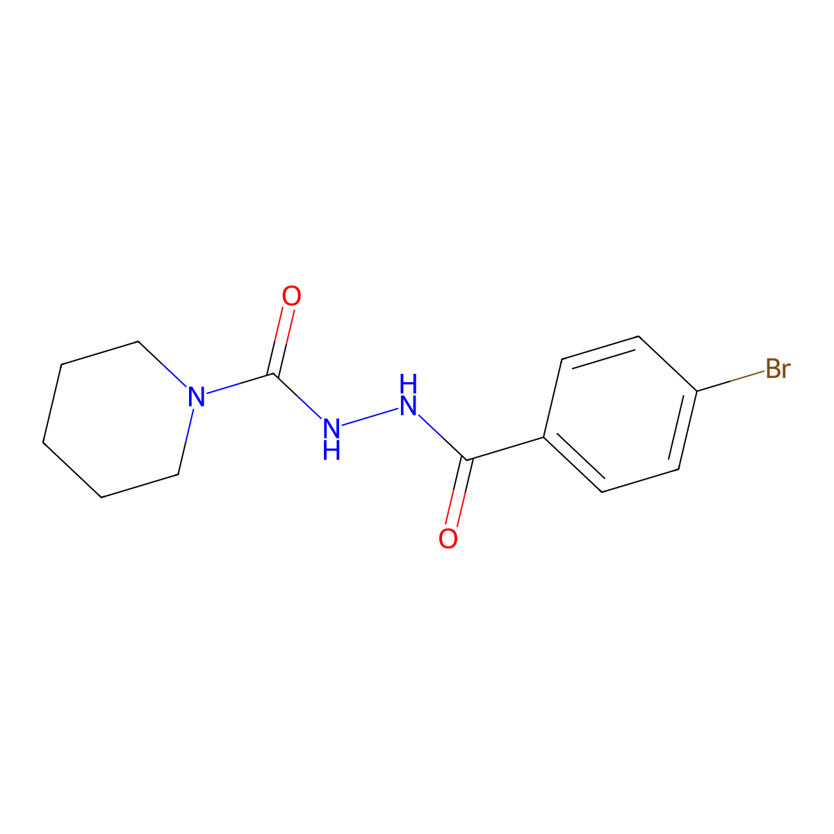 N'-[(4-bromophenyl)carbonyl]piperidine-1-carbohydrazide molecular structure, CAS 669715-29-1