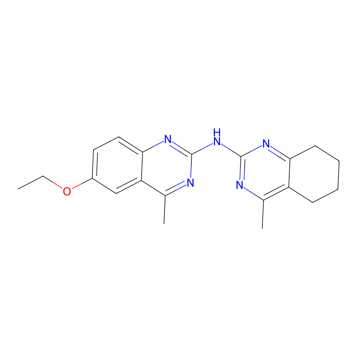 6-ethoxy-4-methyl-N-(4-methyl-5,6,7,8-tetrahydroquinazolin-2-yl)quinazolin-2-amine molecular structure, CAS 669717-27-5
