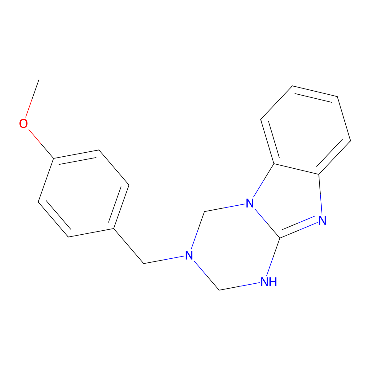 1,2,3,4-Tetrahydro-3-((4-methoxyphenyl)methyl)-1,3,5-triazino(1,2-a)benzimidazole molecular structure, CAS 669718-08-5