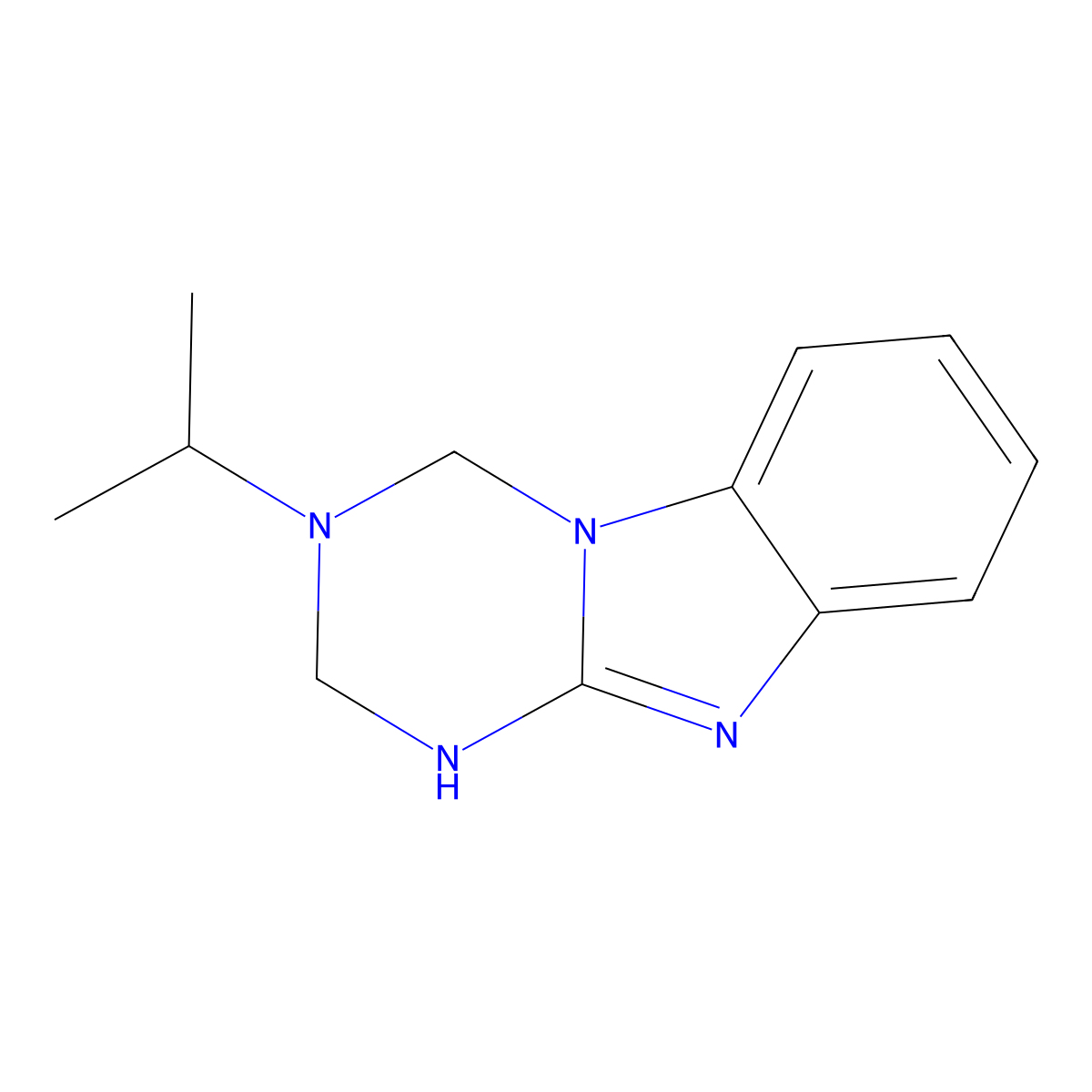 3-(Propan-2-yl)-1,2,3,4-tetrahydro[1,3,5]triazino[1,2-a]benzimidazole molecular structure, CAS 669718-18-7