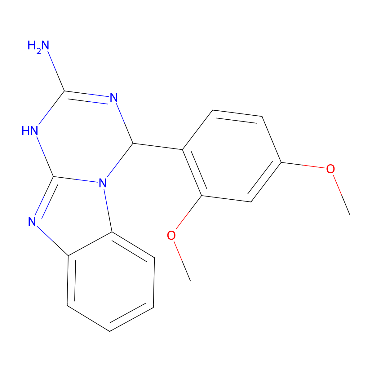 4-(2,4-Dimethoxyphenyl)-1,4-dihydro[1,3,5]triazino[1,2-a]benzimidazol-2-amine molecular structure, CAS 669718-21-2