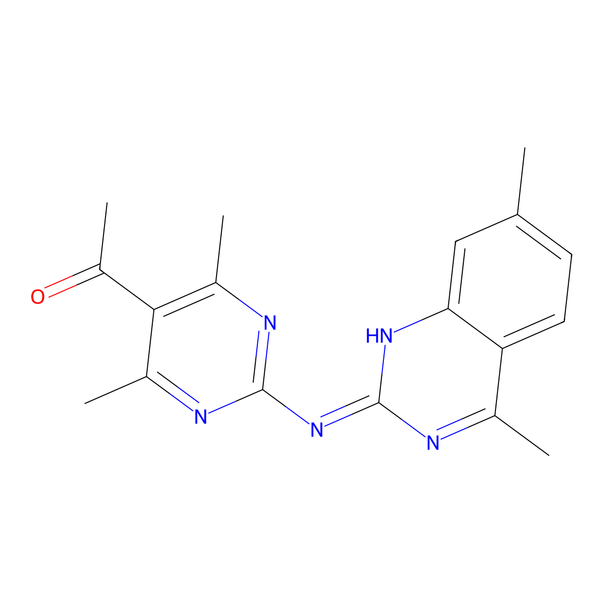 5-Acetyl-2-[(4,7-dimethylquinazolin-2-yl)amino]-4,6-dimethylpyrimidine molecular structure, CAS 669718-66-5