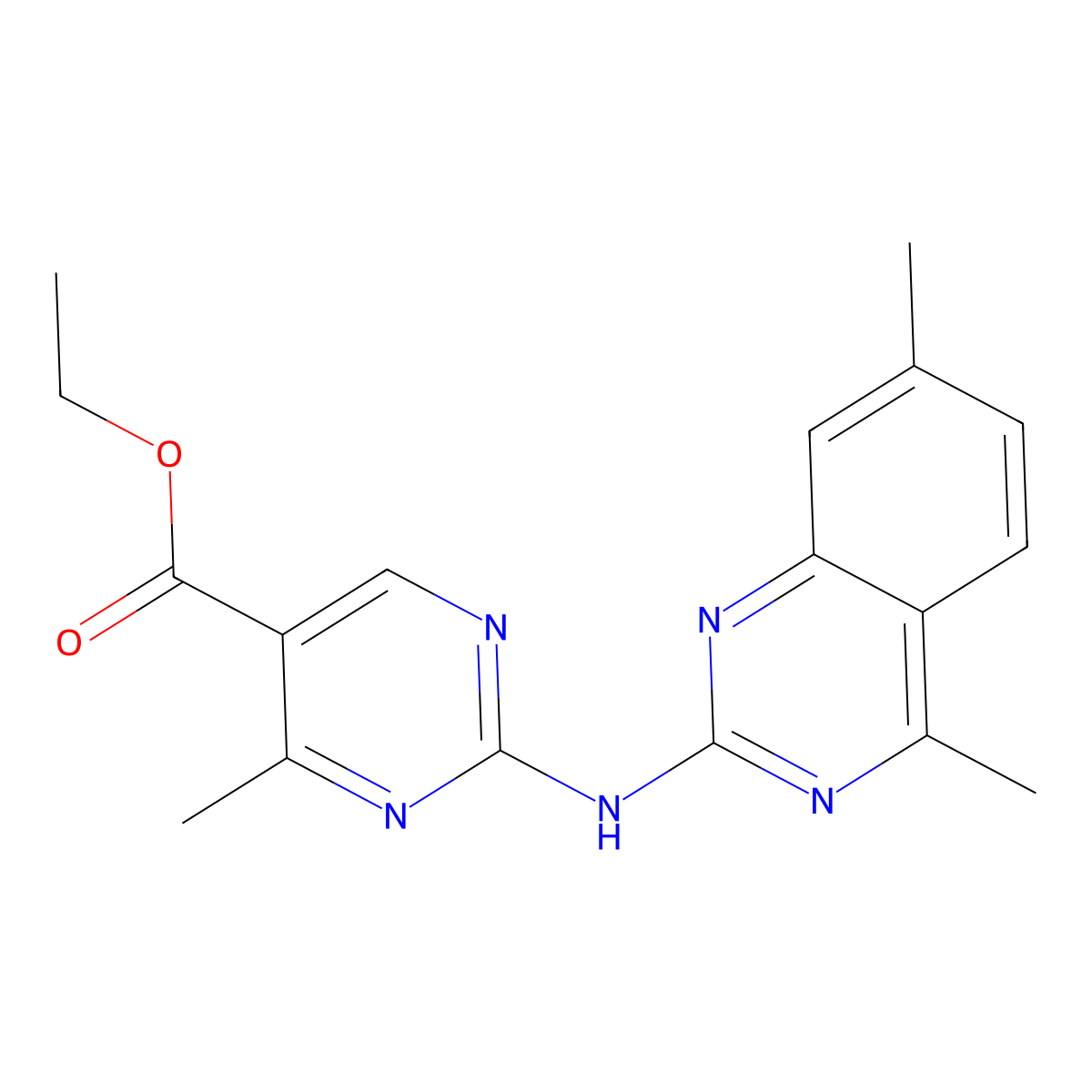 Ethyl 2-[(4,7-dimethylquinazolin-2-yl)amino]-4-methylpyrimidine-5-carboxylate molecular structure, CAS 669718-67-6