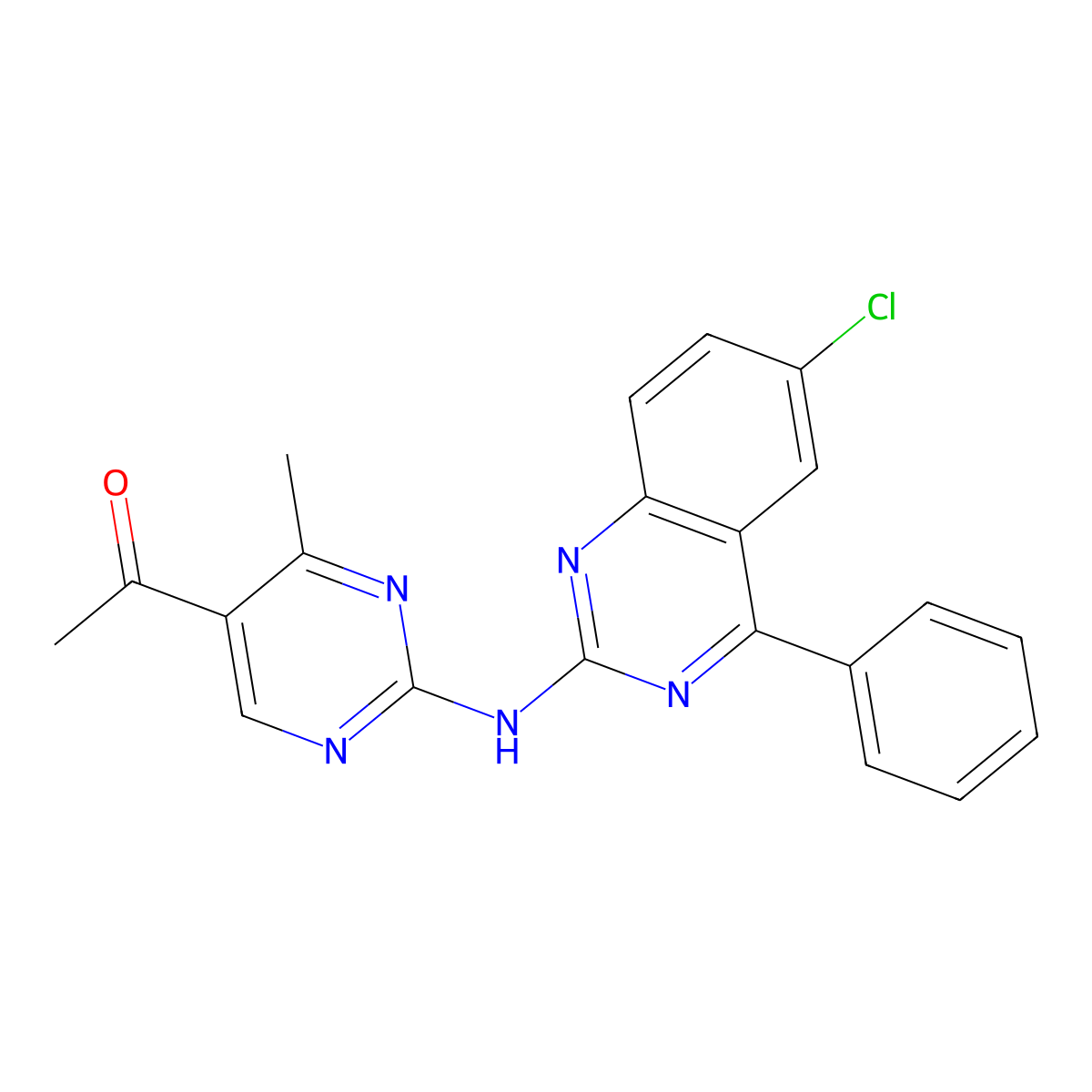 1-{2-[(6-Chloro-4-phenylquinazolin-2-yl)amino]-4-methylpyrimidin-5-yl}ethanone molecular structure, CAS 669718-69-8