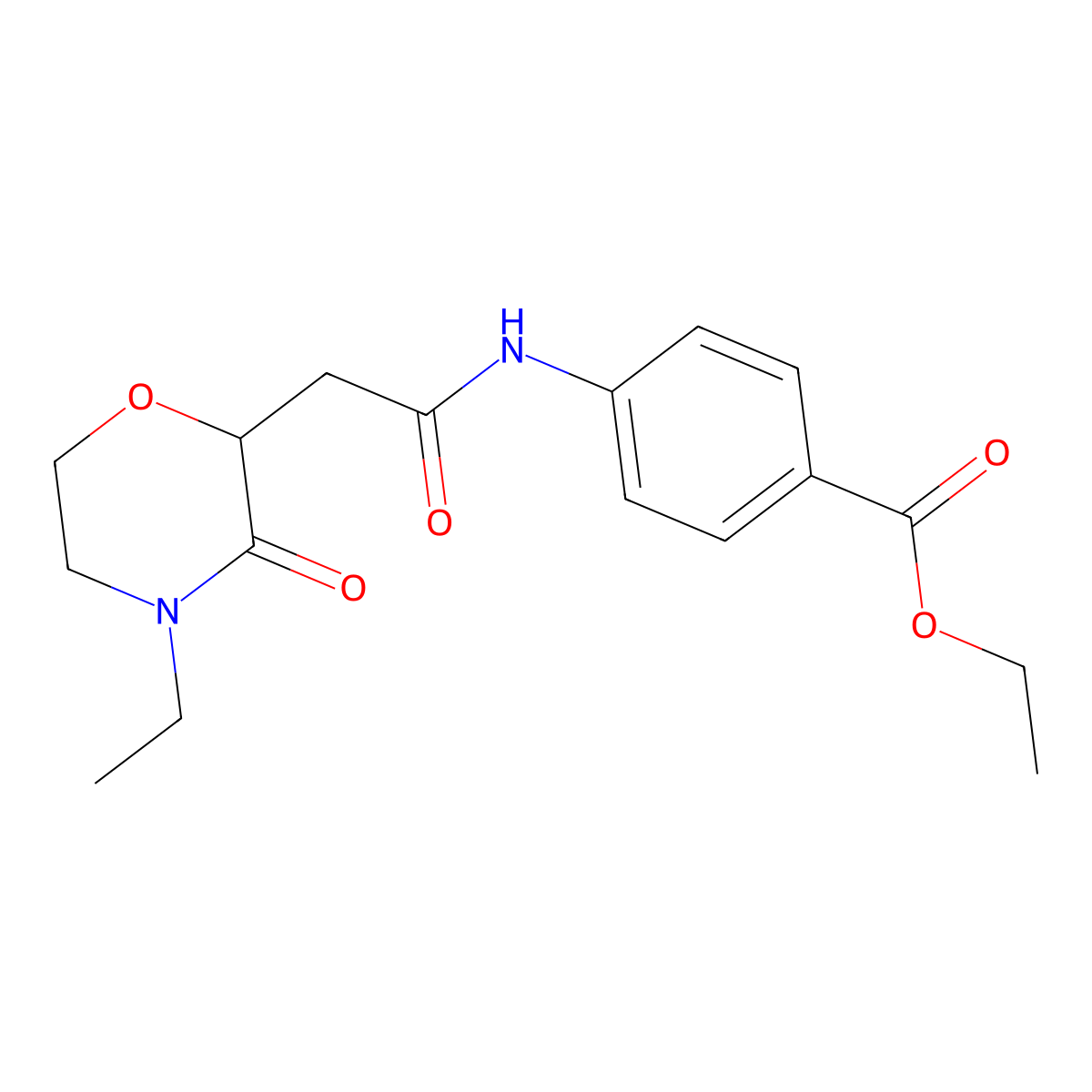 4-[[2-(4-Ethyl-3-oxo-2-morpholinyl)-1-oxoethyl]amino]benzoic acid ethyl ester molecular structure, CAS 669718-97-2