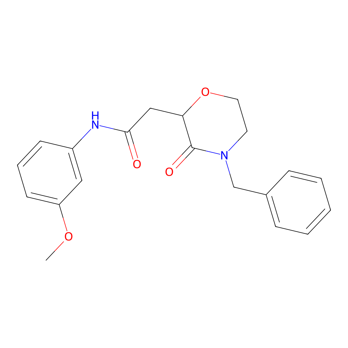 2-(4-benzyl-3-oxomorpholin-2-yl)-N-(3-methoxyphenyl)acetamide molecular structure, CAS 669719-03-3