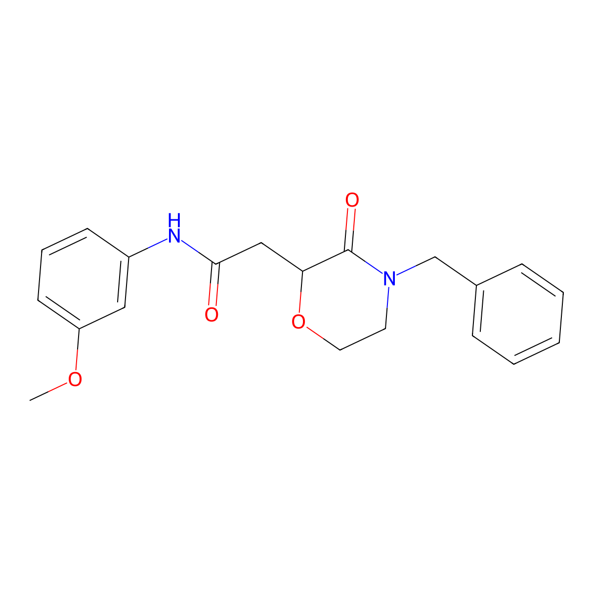 2-(4-benzyl-3-oxomorpholin-2-yl)-N-(3-methoxyphenyl)acetamide molecular structure, CAS 669719-03-3