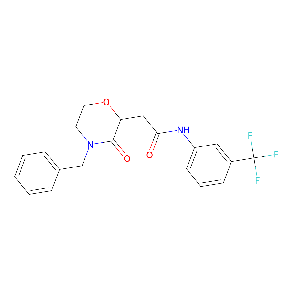2-(4-benzyl-3-oxomorpholin-2-yl)-N-[3-(trifluoromethyl)phenyl]acetamide molecular structure, CAS 669719-05-5