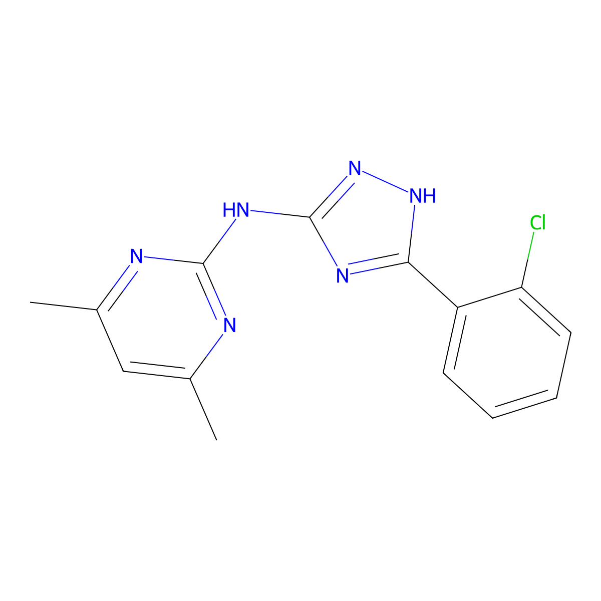N-[5-(2-chlorophenyl)-1H-1,2,4-triazol-3-yl]-4,6-dimethyl-2-pyrimidinamine molecular structure, CAS 669719-89-5