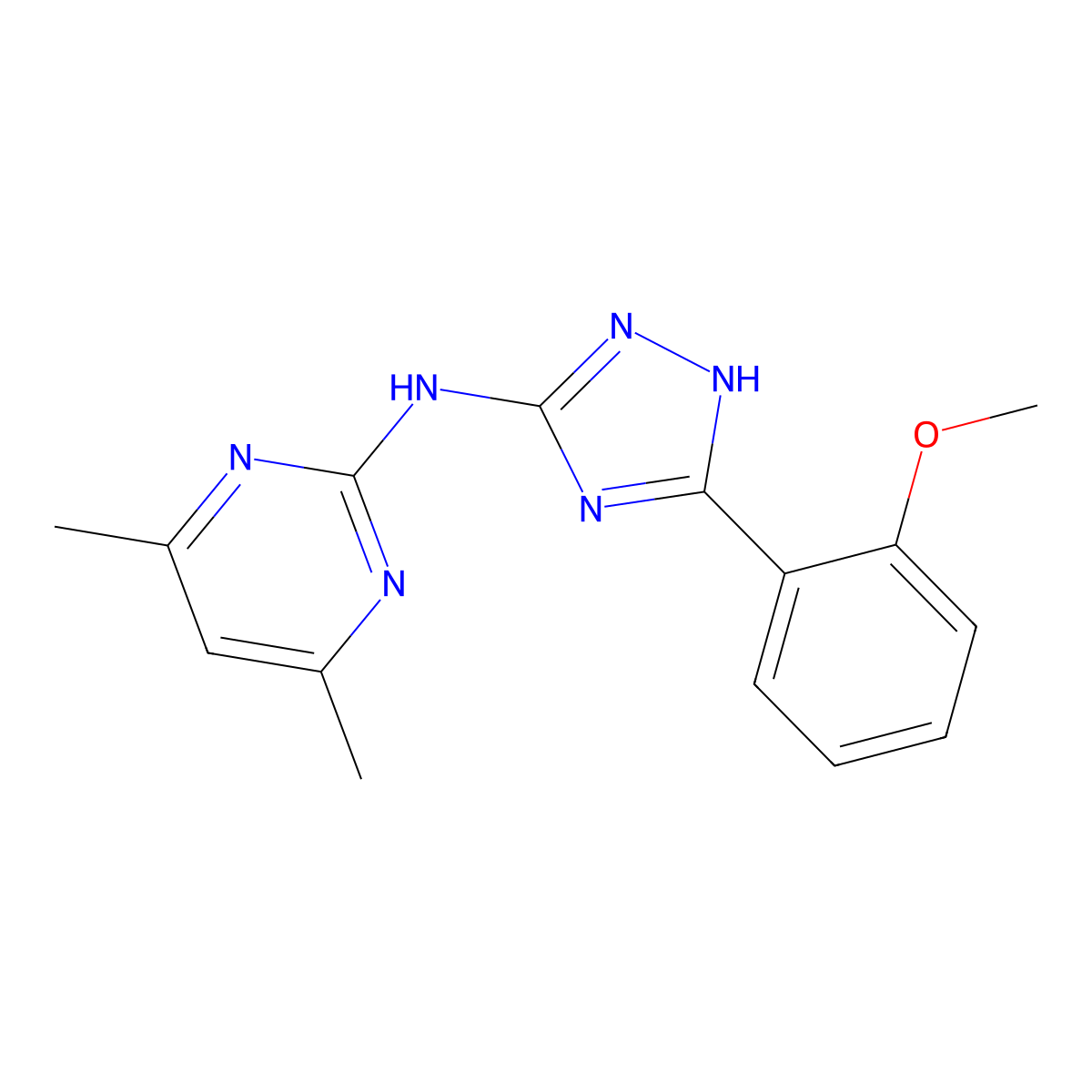 N-[5-(2-methoxyphenyl)-1H-1,2,4-triazol-3-yl]-4,6-dimethylpyrimidin-2-amine molecular structure, CAS 669719-91-9