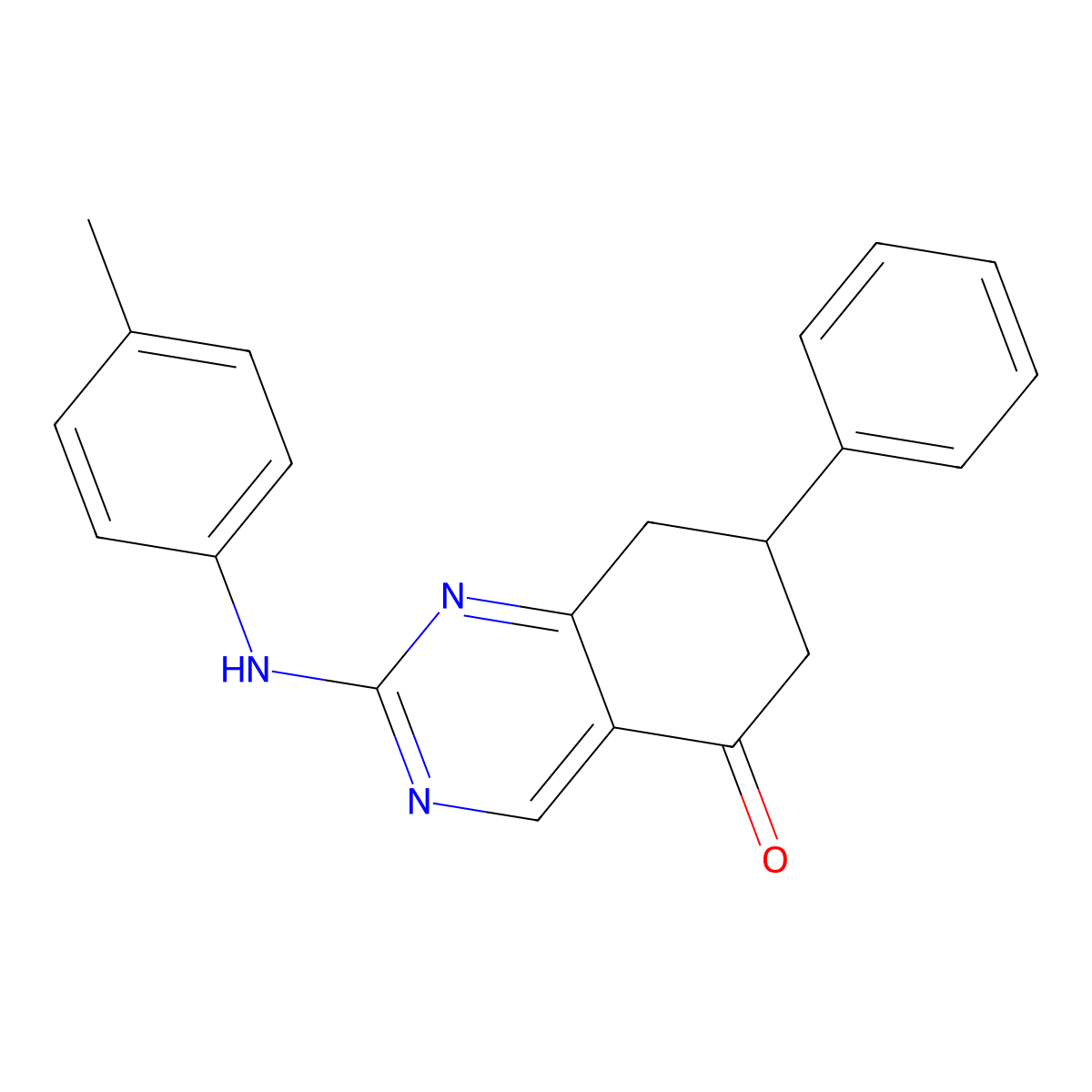 2-[(4-methylphenyl)amino]-7-phenyl-7,8-dihydroquinazolin-5(6H)-one molecular structure, CAS 669724-44-1