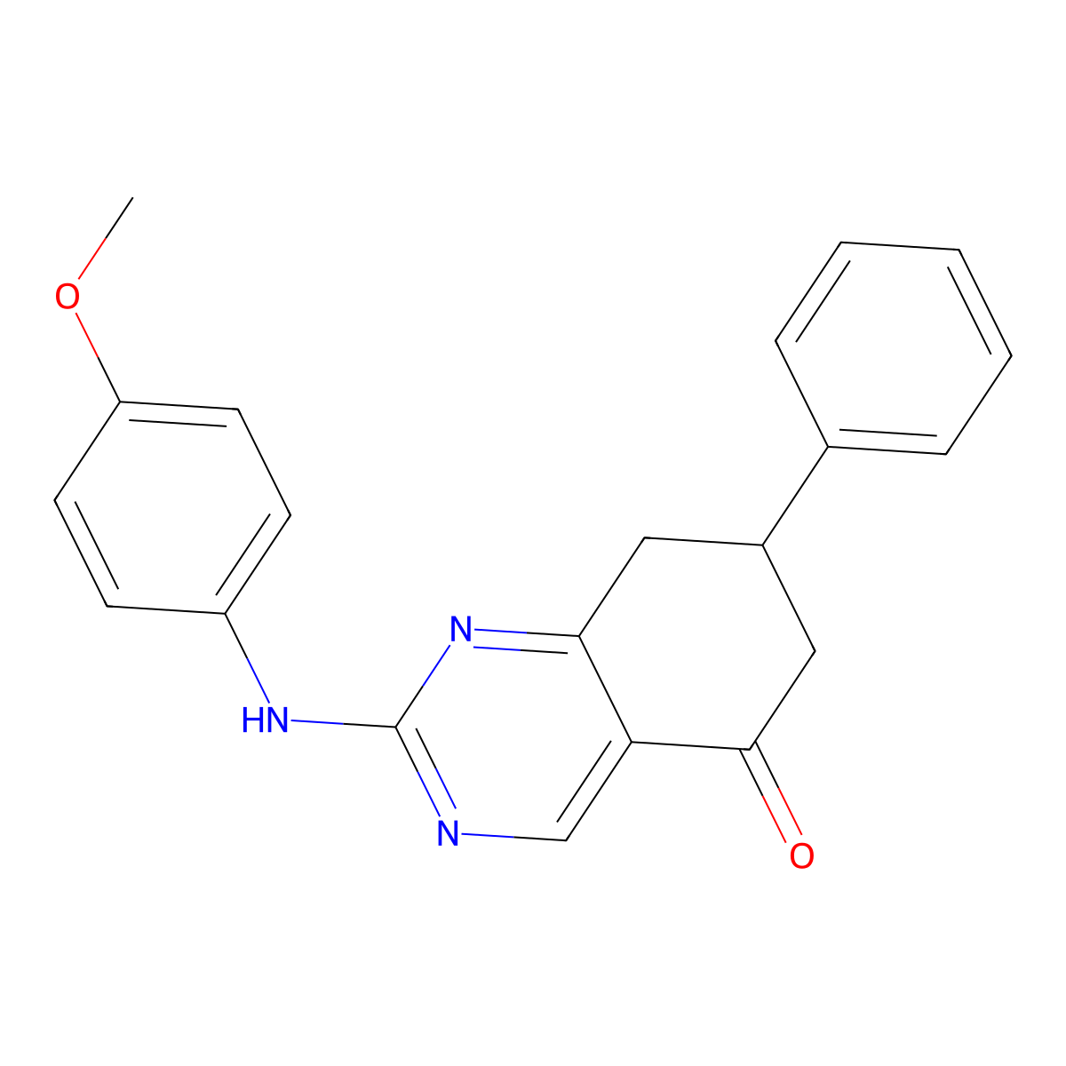 2-[(4-methoxyphenyl)amino]-7-phenyl-7,8-dihydroquinazolin-5(6H)-one molecular structure, CAS 669724-46-3