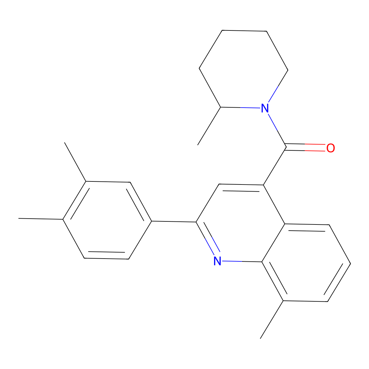 [2-(3,4-Dimethylphenyl)-8-methylquinolin-4-yl](2-methylpiperidin-1-yl)methanone molecular structure, CAS 669725-94-4
