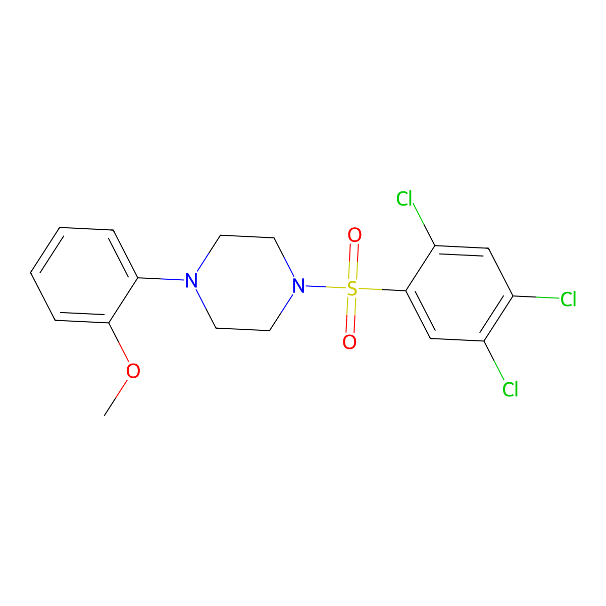 1-(2-Methoxyphenyl)-4-[(2,4,5-trichlorophenyl)sulfonyl]piperazine molecular structure, CAS 669726-08-3