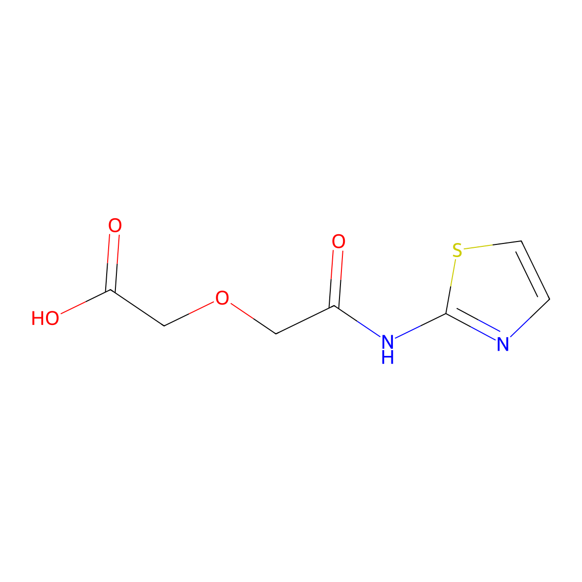 [2-Oxo-2-(1,3-thiazol-2-ylamino)ethoxy]acetic acid molecular structure, CAS 669726-16-3
