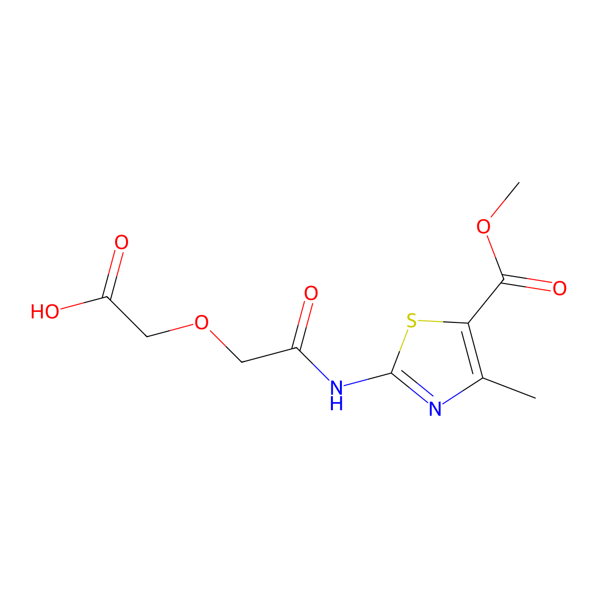 2-({N-[5-(methoxycarbonyl)-4-methyl-1,3-thiazol-2-yl]carbamoyl}methoxy)acetic acid molecular structure, CAS 669726-18-5
