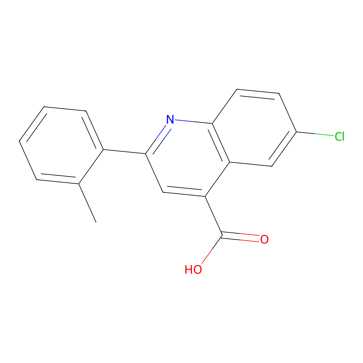 6-Chloro-2-(2-methylphenyl)quinoline-4-carboxylic acid molecular structure, CAS 669726-49-2