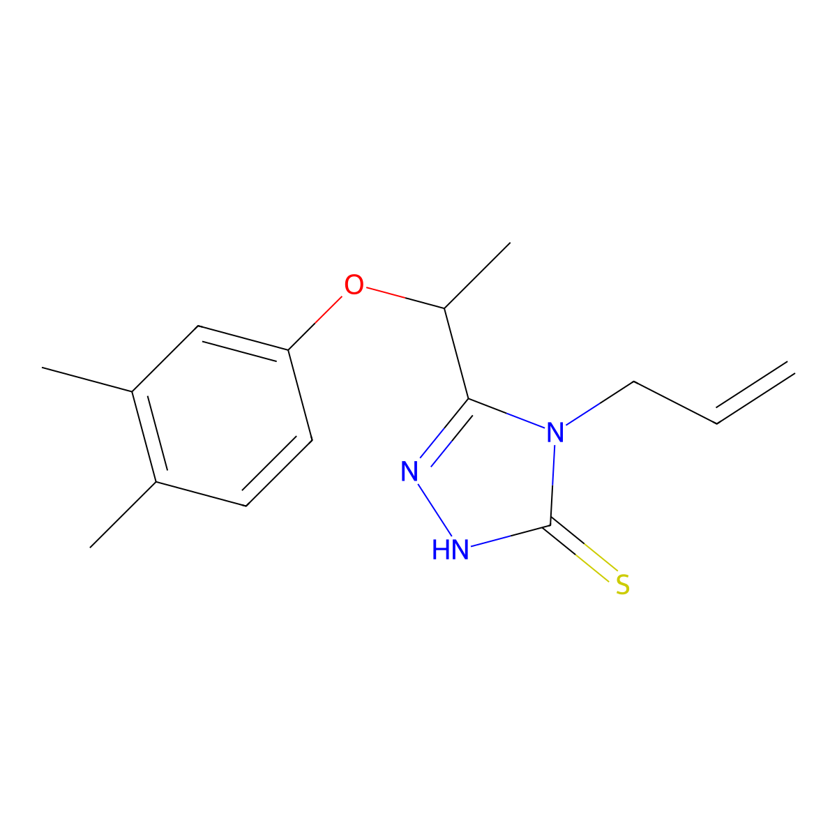 4-allyl-5-[1-(3,4-dimethylphenoxy)ethyl]-4H-1,2,4-triazole-3-thiol molecular structure, CAS 669726-50-5