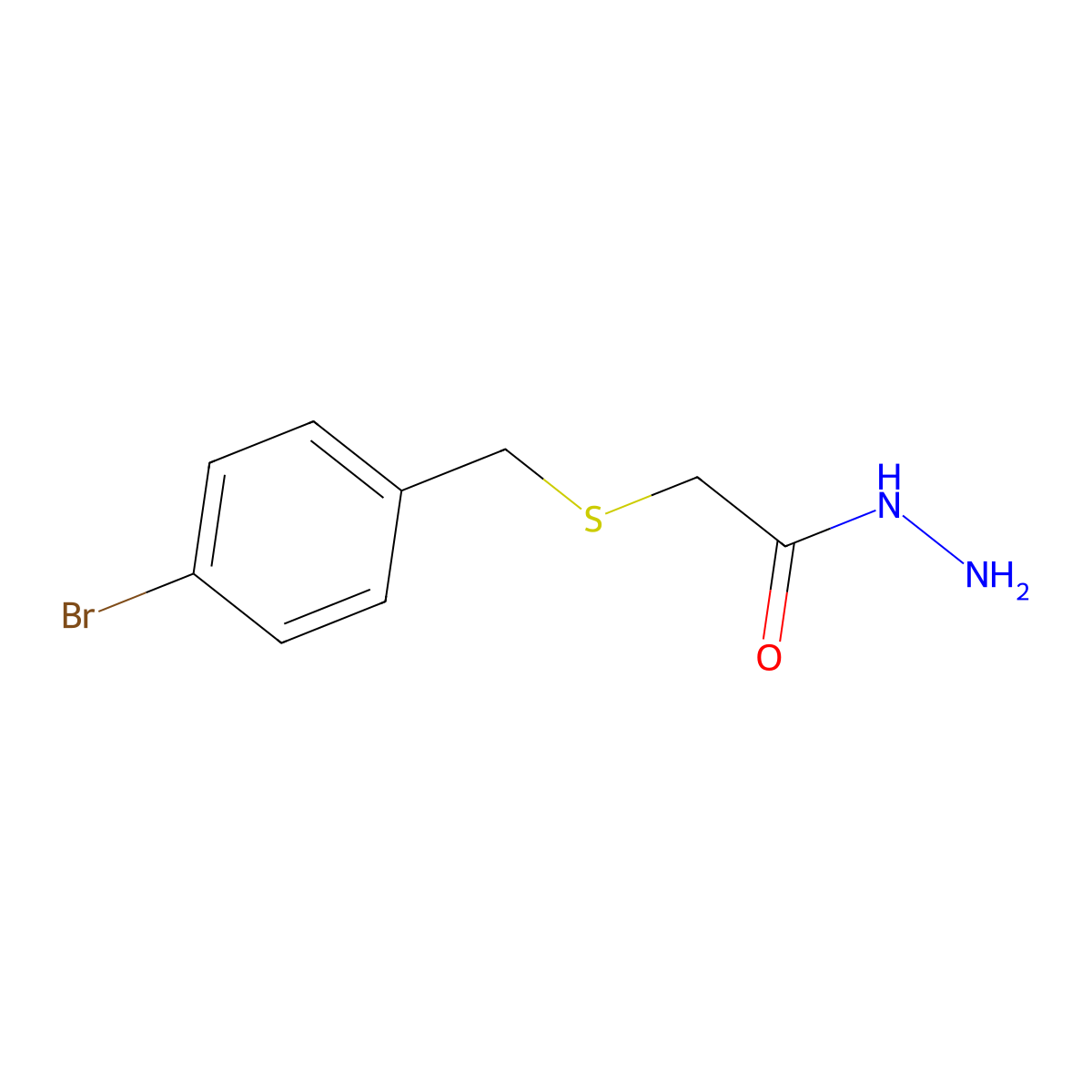 2-[(4-Bromobenzyl)thio]acetohydrazide molecular structure, CAS 669726-57-2
