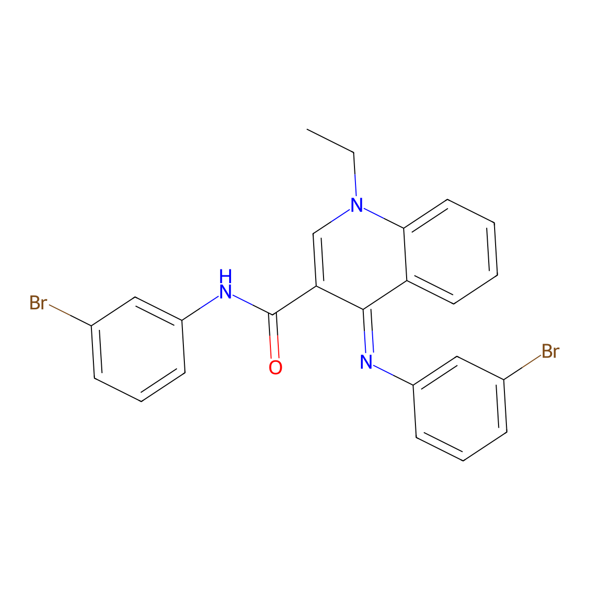 (4E)-N-(3-bromophenyl)-4-[(3-bromophenyl)imino]-1-ethyl-1,4-dihydroquinoline-3-carboxamide molecular structure, CAS 669726-80-1