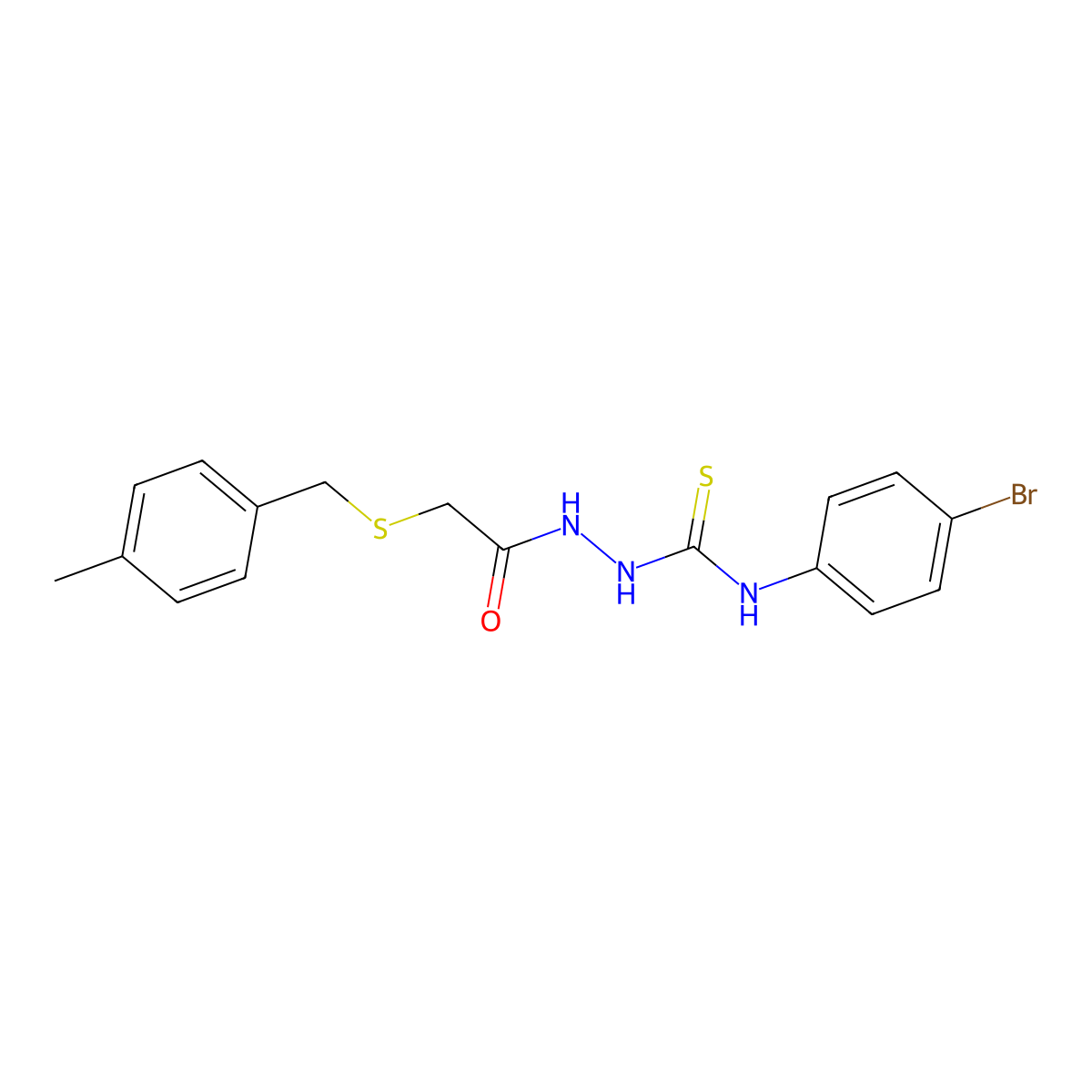 N-(4-bromophenyl)-2-{[(4-methylbenzyl)sulfanyl]acetyl}hydrazinecarbothioamide molecular structure, CAS 669727-49-5